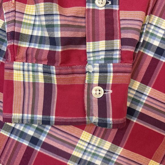 Polo Ralph Lauren Tartan Plaid Shirt Custom Fit 2XL Red Button Down Long Sleeve - Picture 7 of 8